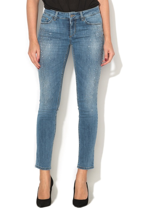Liu Jo, Blugi regular fit cu aplicatie de paiete Ideal, Bleu, 25