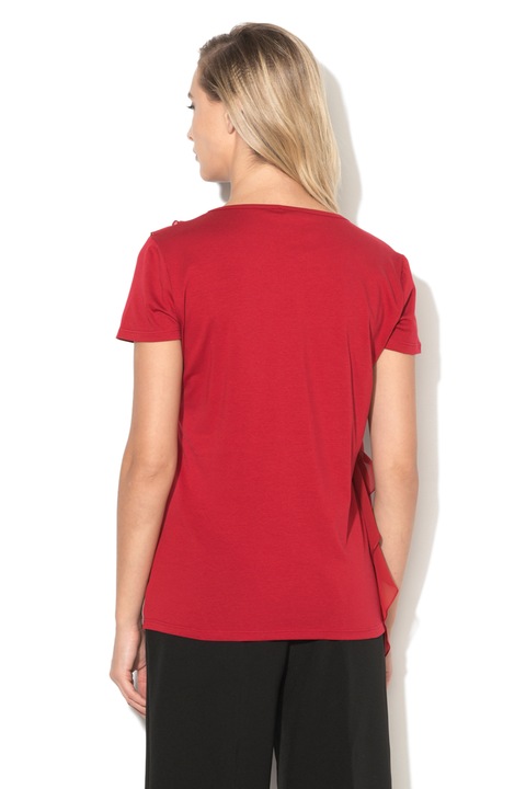 Liu Jo, Tricou cu detalii cu volan, Rosu, XS