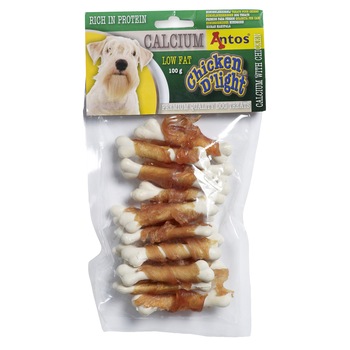 Recompense pentru caini Antos, Chicken D'light Calcium, Pui, 100 g Recompense pentru caini Antos, Chicken D'light Calcium, Pui, 100 g
