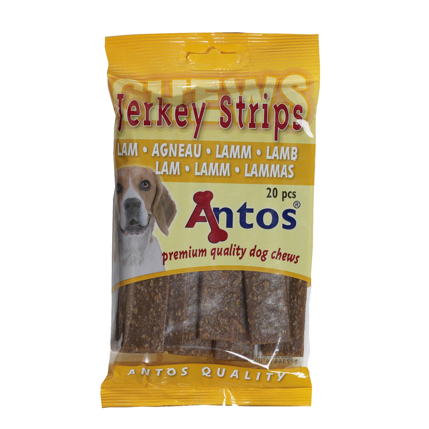 Recompense pentru caini Antos, Fasii, Miel, 20 buc, 200 g