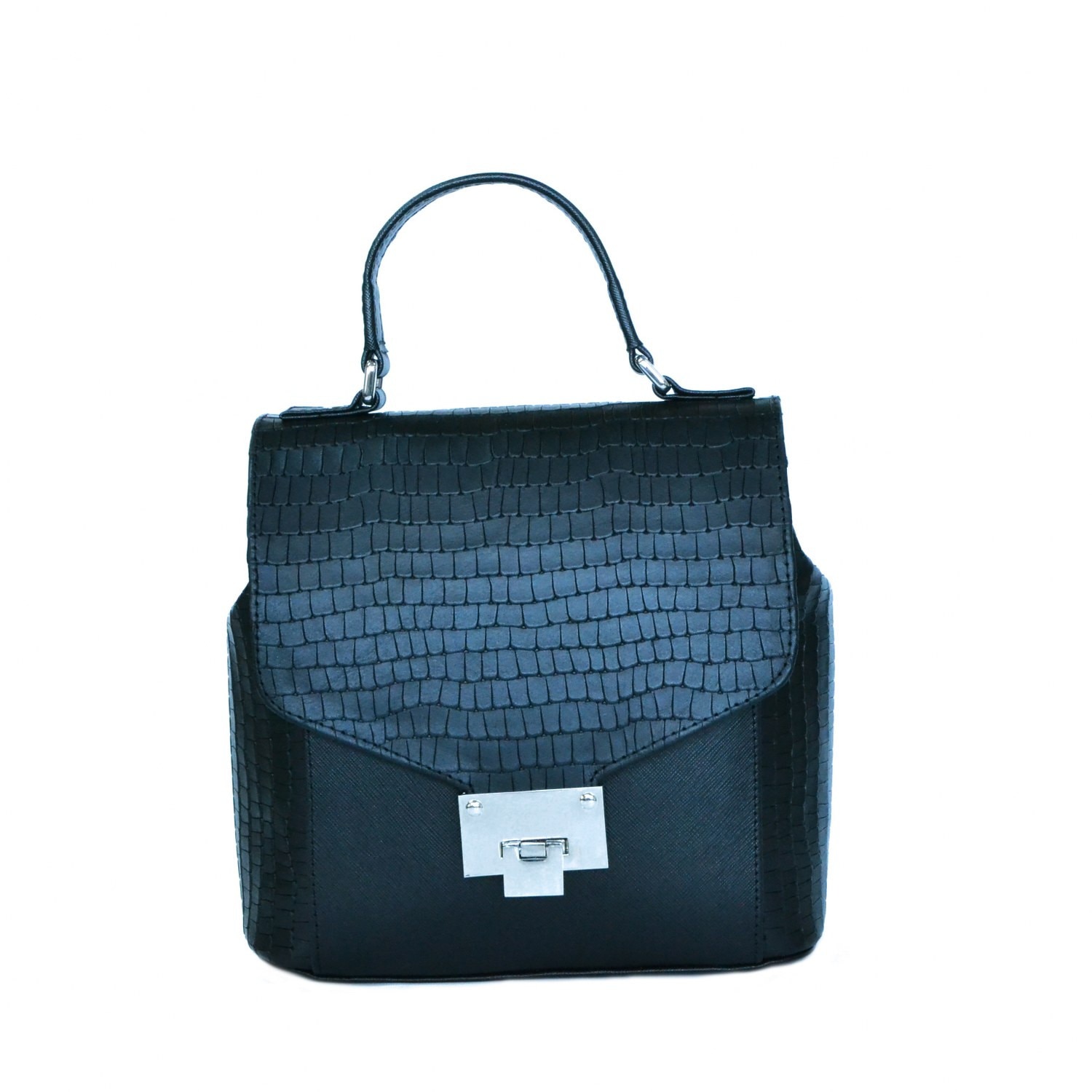 Geanta dama,Zea,piele naturala,negru croco