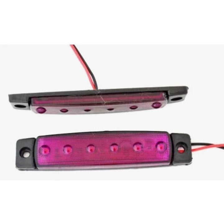 Виолетов LED габарит, 24V, универсален 6 диода