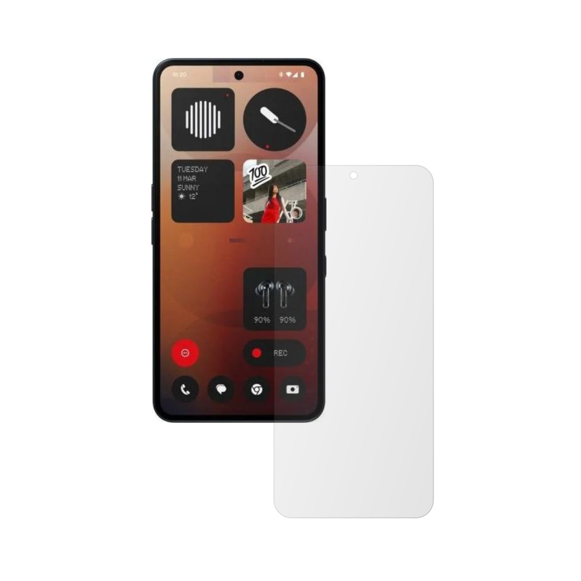 Folie Protectie Ecran Folie24, pentru Nothing Phone 3a, 1X Ultra-Clear cu Acoperire Case-Friendly ( Compatibile cu Carcasa ), Adeziva, Flexibila cu Auto Regenerare