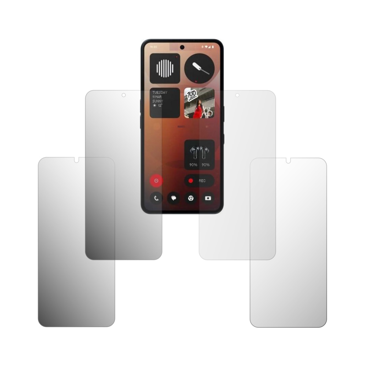 Set 4X Folie Protectie Ecran Folie24, pentru Nothing Phone 3a, 2X Ultra-Clear + 2X Mate, Acoperire Full-Display si Case-Friendly, Adezive, Flexibile cu Auto Regenerare