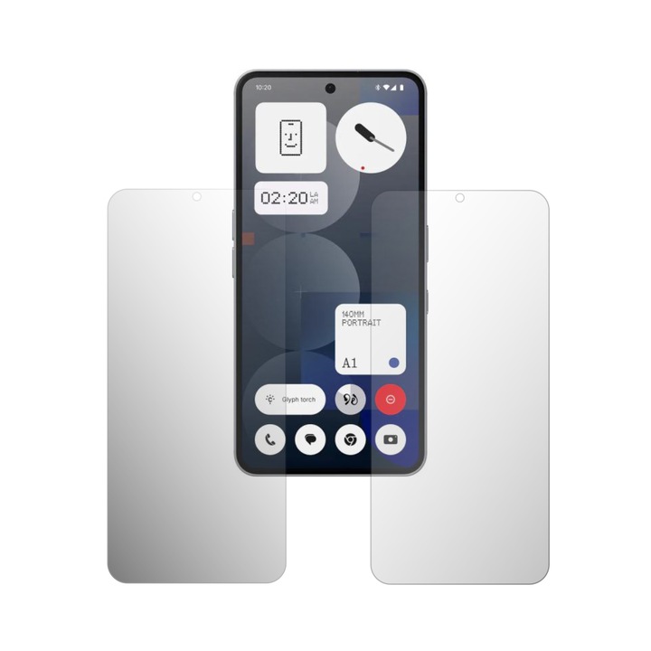 2X комплект защитно фолио за екран Folie24, за нищо Phone 3a Pro, 1X Ultra-Clear + 1X Matte, Пълно покритие на целия дисплей, Лепила, Гъвкави с автоматично регенериране