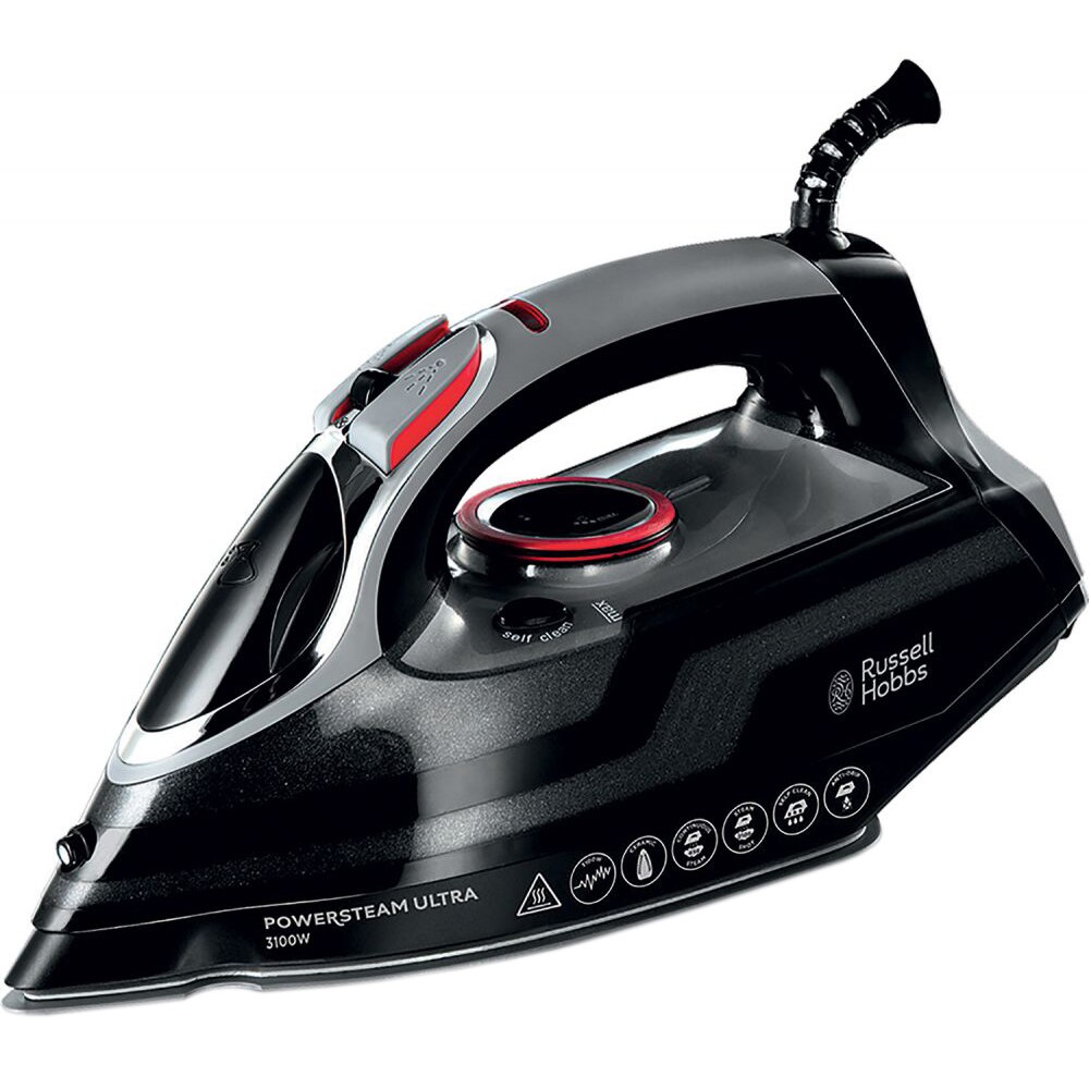Fier de calcat Russell Hobbs Power Steam Ultra 20630-56, 3100 W, 0.35 l, 210 g/min, Talpa ceramica, Negru