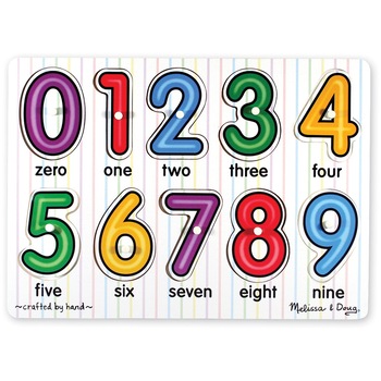 Puzzle lemn Cifrele - 10 piese, Melissa & Doug Puzzle lemn Cifrele - 10 piese, Melissa & Doug