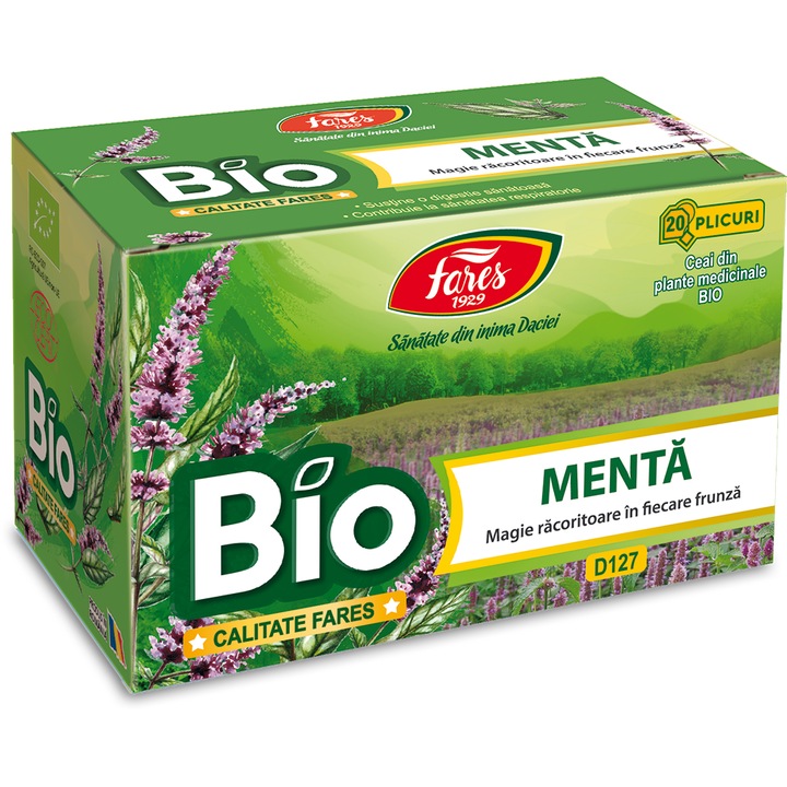 Ceai de Menta BIO, 20 plicuri, Fares