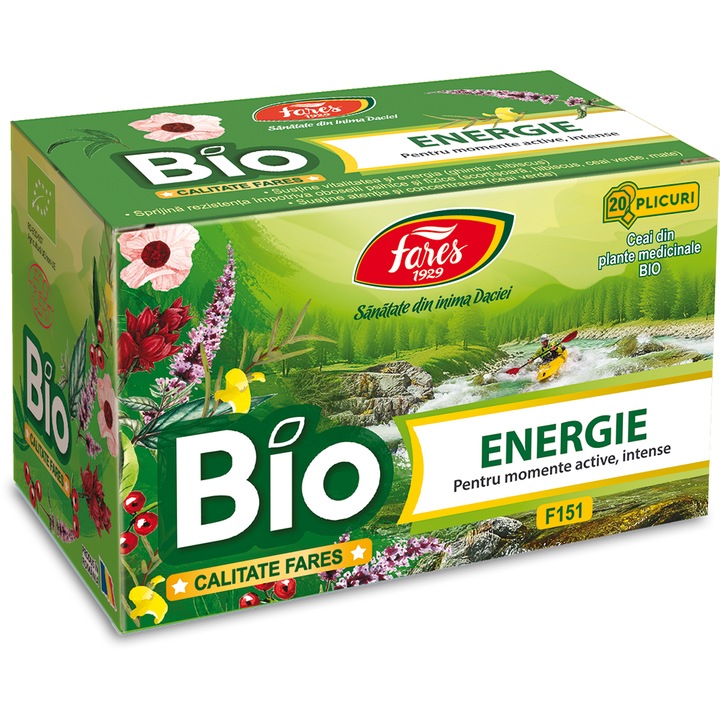 Ceai Energie BIO, 20 plicuri cu anvelopa, Fares