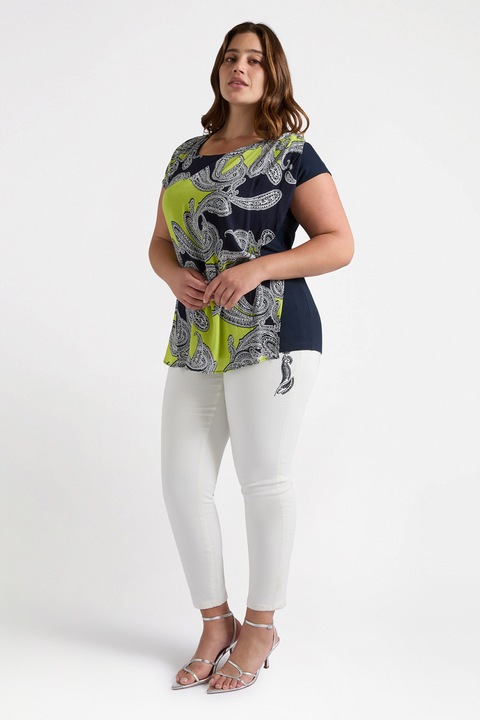 FIORELLA RUBINO, Bluza cu imprimeu, Negru/Gri deschis/Verde pal, XS