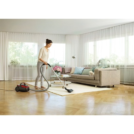 Aspirator fara sac, Electrolux EAPC52LR, 650W, clasa energetica A, filtru H10, perie parchet, Rosu