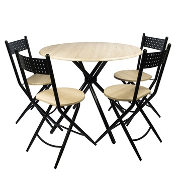 Set dining Kaliope, masa si 4 scaune pliante, 90x90x77cm Set dining Kaliope, masa si 4 scaune pliante, 90x90x77cm