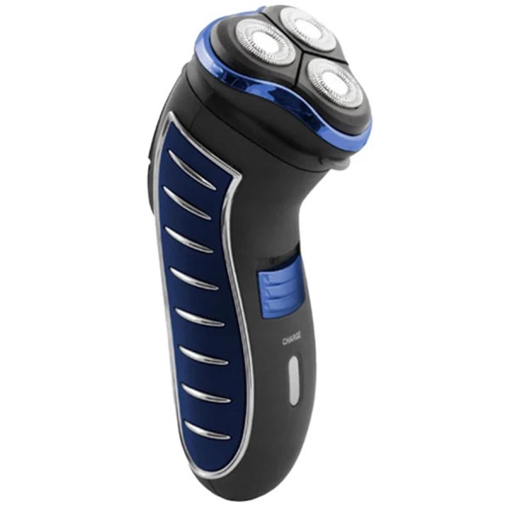Aparat de ras electric, aparat barbierit reincarcabil cu trimmer incorporat, ergonomic, negru/albastru, 1 buc
