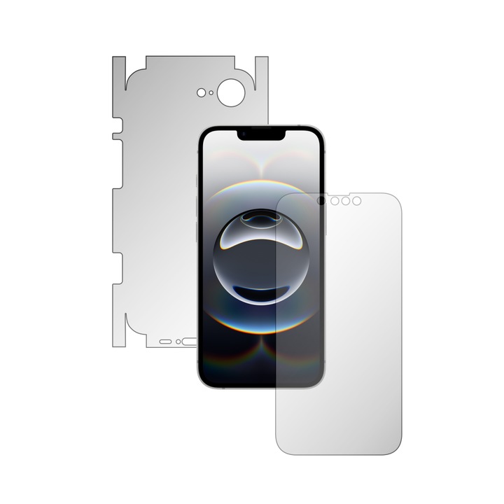 iSkinz Full Body Film за Apple iPhone 16e - Invisible Skinz HD, 360 Cut, Ultra-Clear Silicone Screen Protector, Back and Side Cover, Transparent Adhesive Skin