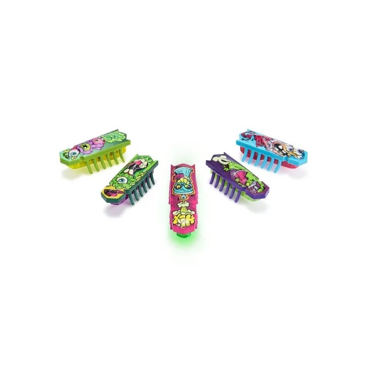 Hexbug Nano Flash - Set 5 roboti, multicolor, 18x20,5x3,5cm, pentru 3+ ani