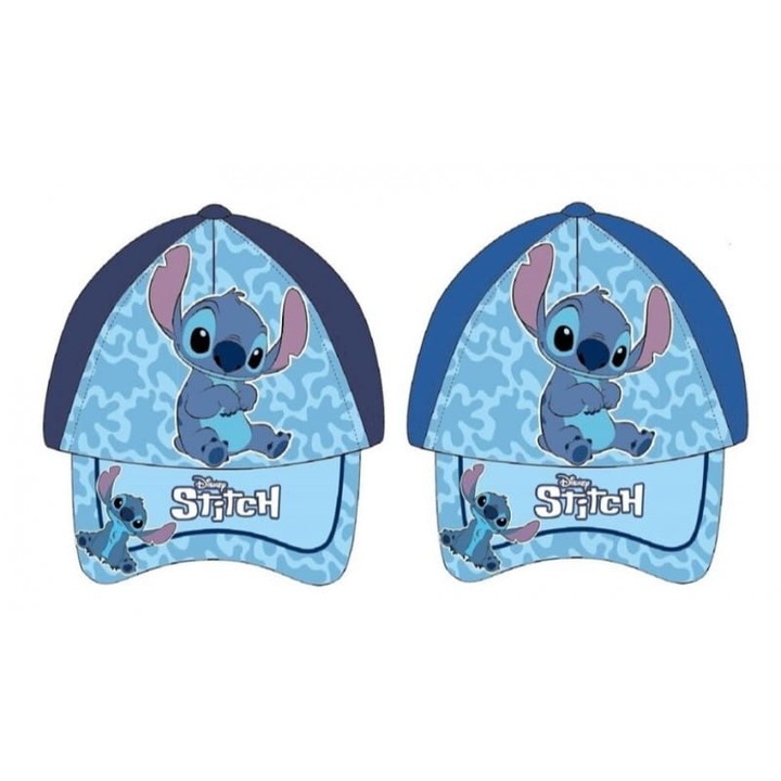 Caciula cu viziera Disney Stitch, albastra, 52/54 cm, pentru copii 3+ ani