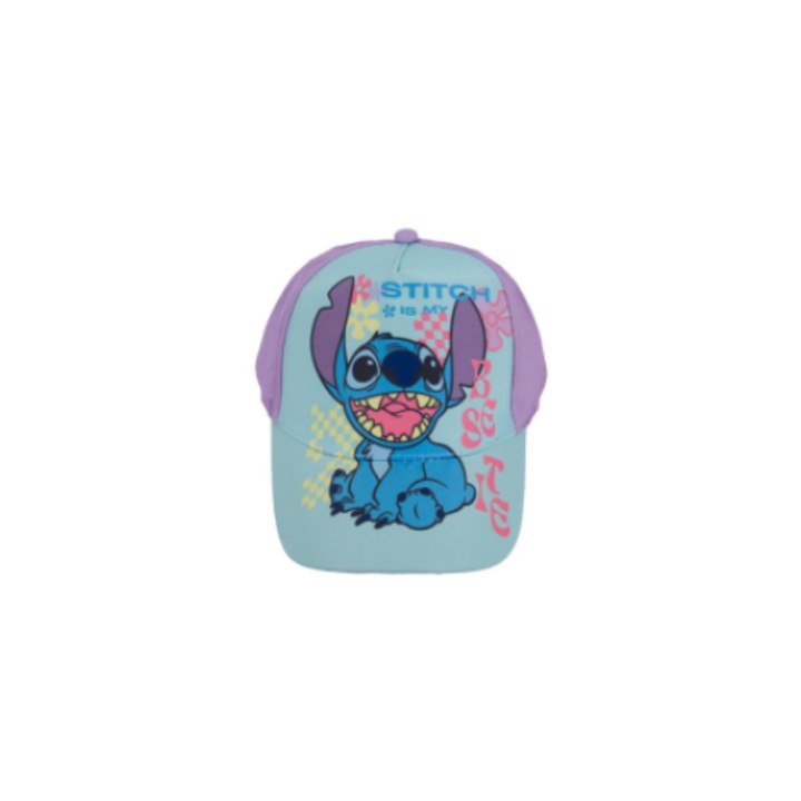 Caciula cu viziera Disney Stitch, violet-albastru, 56 cm, pentru copii