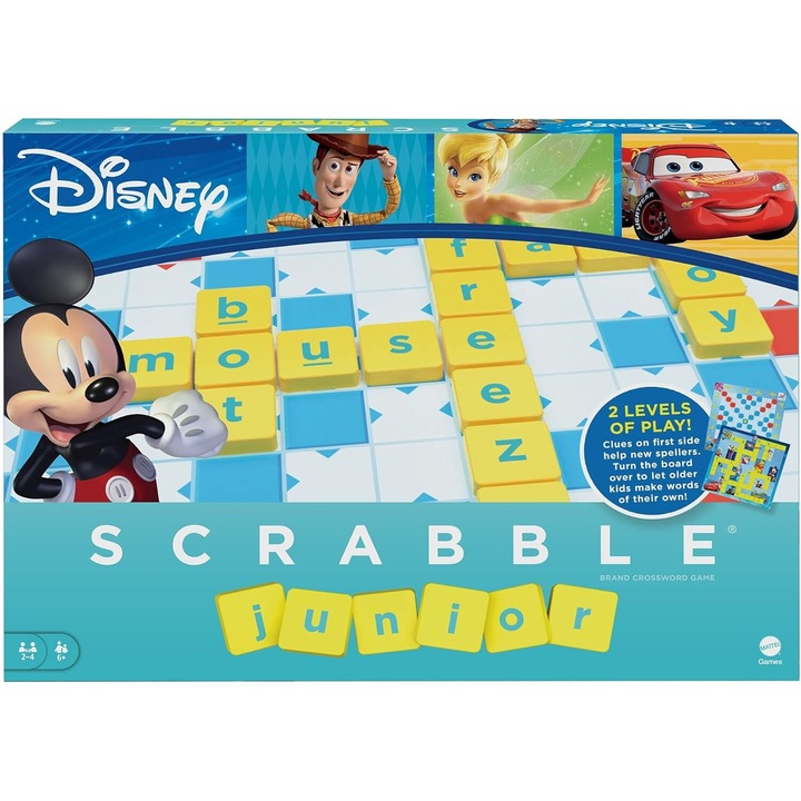 Mattel Társasjáték, Scrabble Disney Junior, angol változat, 2-4 játékos, 6 év+