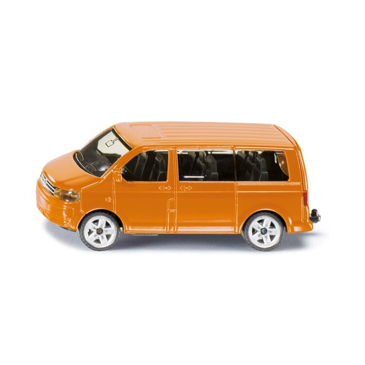 VW T5 Multivan ван, Siku, оранжев, 8x3x3 см, комплект със стикери с динозаври