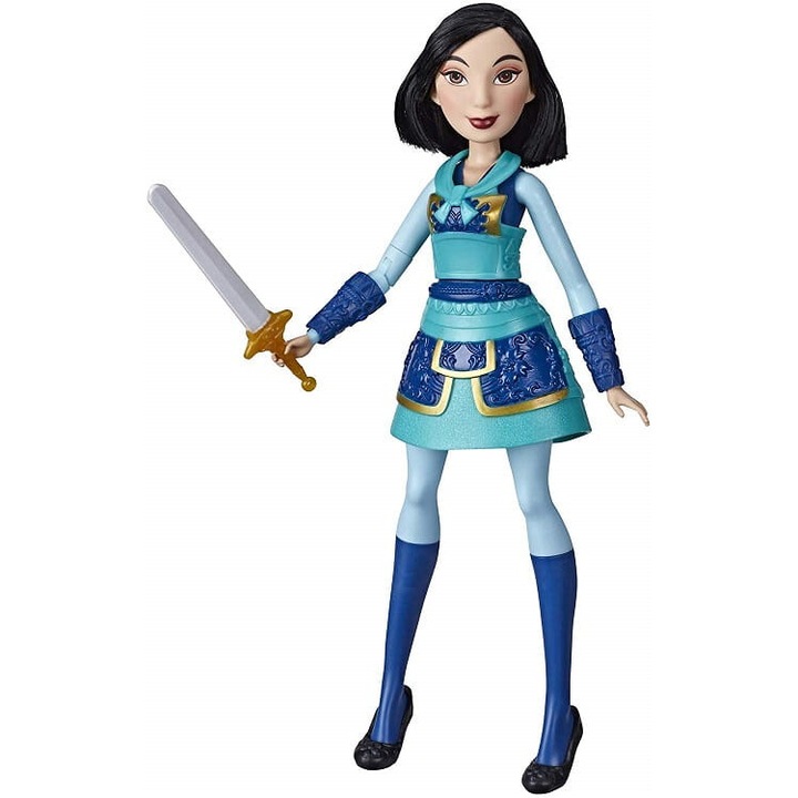 Hasbro Disney Hercegnő Mulan Harcos Mozdulatok Baba, 26cm, kék