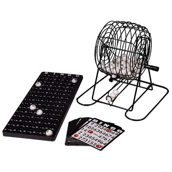 Настолни игри, Игри с клоуни, Игра Бинго, комплект със 75 топки, 18 карти, 150 жетона, многоцветен, за 2+ играчи, 5+ години