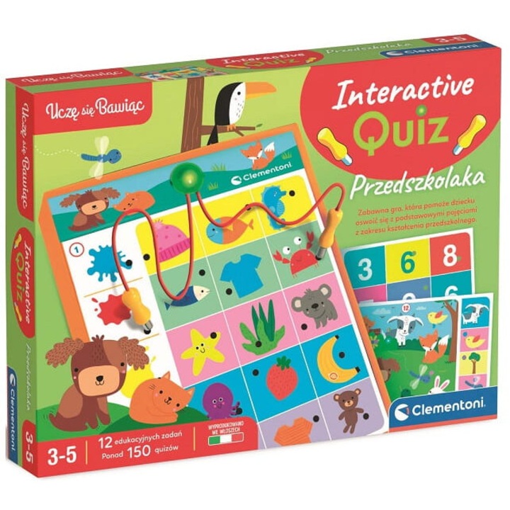 Intrebari interactive pentru Prescolari, Clementoni, 3-6 ani, 6 planse, multicolor, 3-6 ani