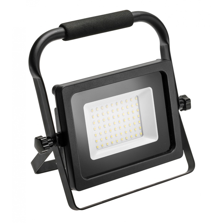 Proiector led portabil, 50W, 4000lm, AC220-240V, 50/60 Hz, PF>0,9, RA>80, IP65, 120°, 6400K, negru