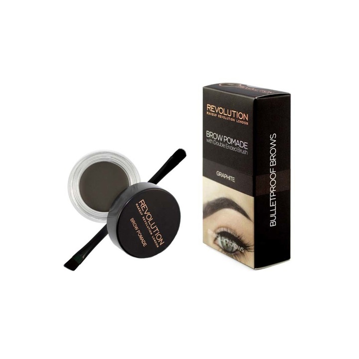 Контур за грим Makeup Revolution, Brow Pomade, Brow Powder, Graphite, 2,5 гр