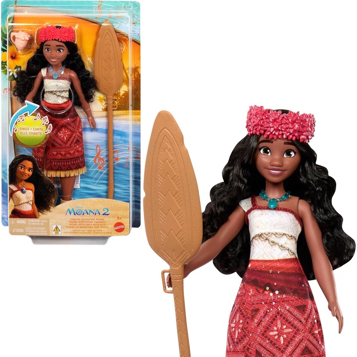 Кукла Mattel Disney: Моана 2 с гребла, 3+ години, 30x10 см