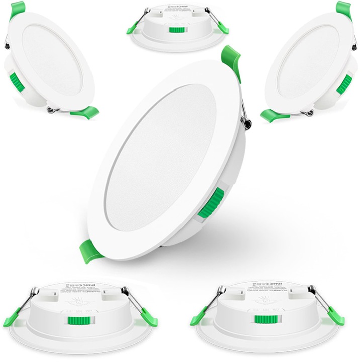 Ултра тънък LED спот 30 мм, 7 W, бял, инсталиране без инструменти, димируем, бял