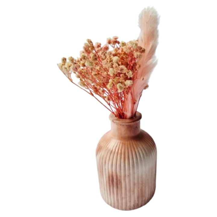 Vaza Serafina, rosu marmorat ( roz), din ceramica