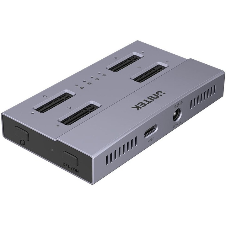 Statie de docare Unitek USB4 pentru 4 SSD M.2, gri