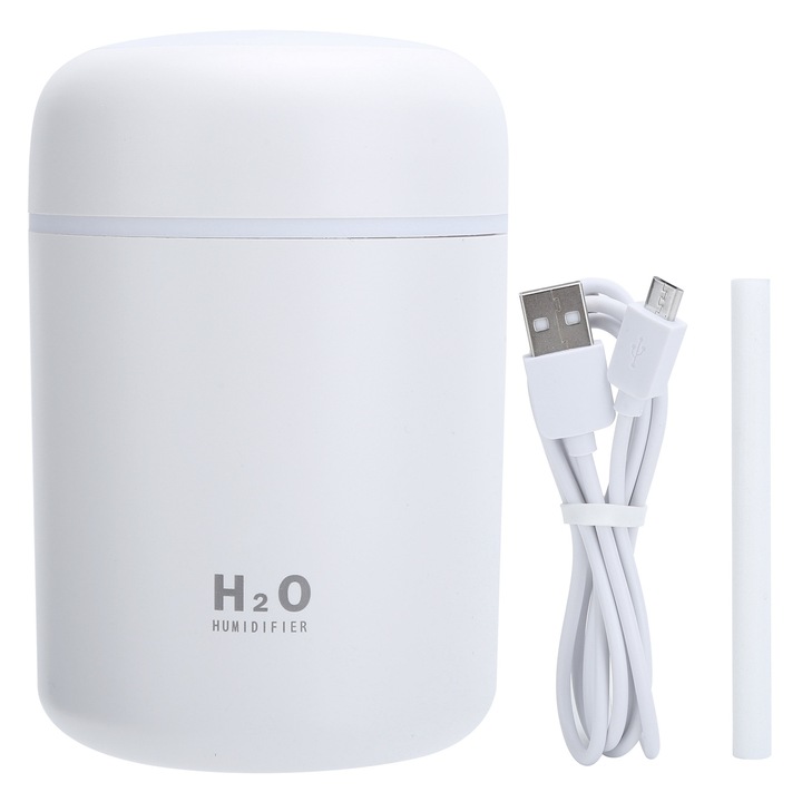 Mini USB párásító 300 ml, színes LED, iroda, szoba, hálószoba