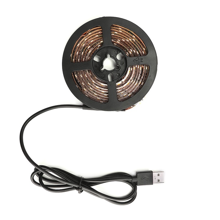 Студено бяла LED лента, TNEAYWHE, самозалепваща се, водоустойчива, 2 м