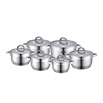 Set 6 cratite de inox cu capac Peterhof PH-15234 Set 6 cratite de inox cu capac Peterhof PH-15234