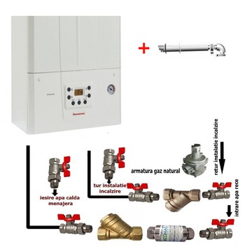 Pachet de baza: centrala termica murala in condensare Immergas Victrix TERA 24/28 ERP, 24 kW, kit evacuare si pachet instalare standard Pachet de baza: centrala termica murala in condensare Immergas Victrix TERA 24/28 ERP, 24 kW, kit evacuare si pachet instalare standard