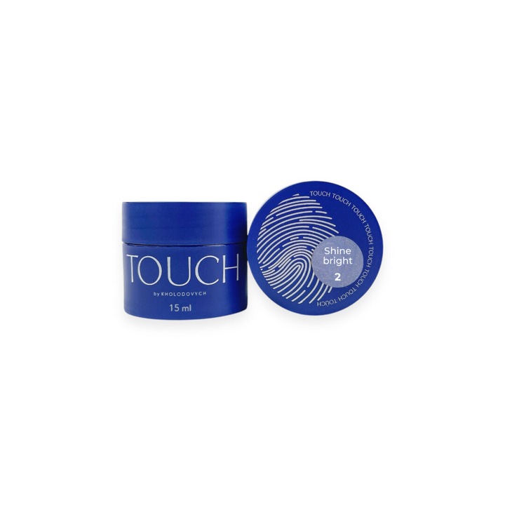 Gel de constructie Touch, Shine Bright 02, 15 ml, efect perla, albastru-milky