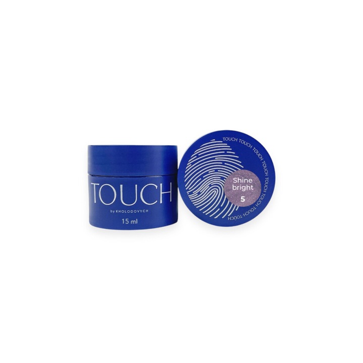 Gel de constructie Touch, Shine Bright 05, 15 ml, roz-argintiu, efect perla, pentru intarirea si prelungirea unghiilor