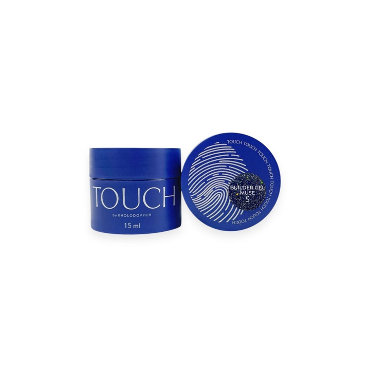Touch építő gél, Muse 05, ezüst-kék fényvisszaverő zselé, 15 ml