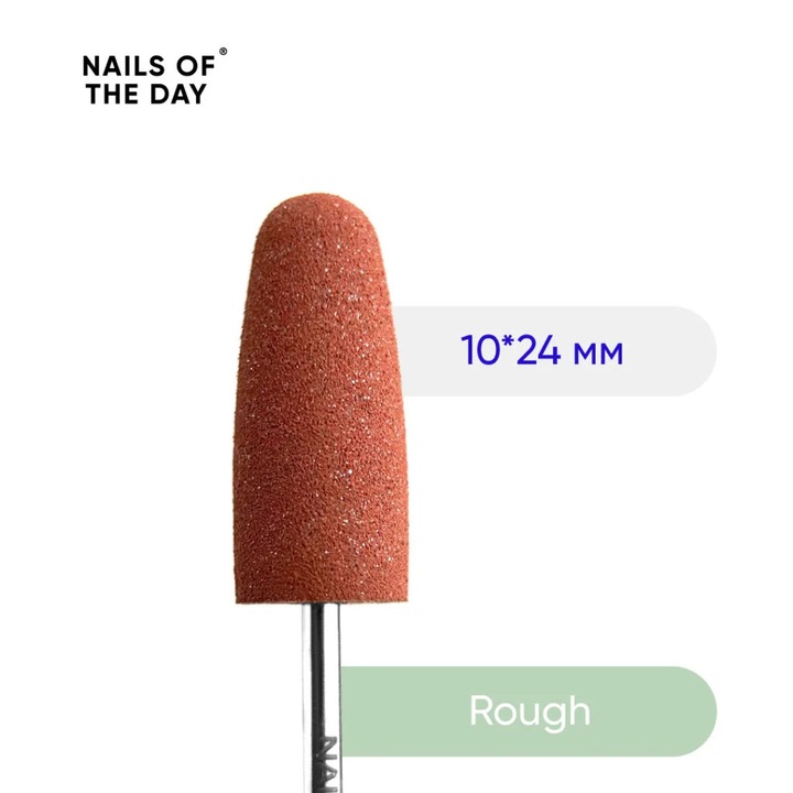 Freza de unghii, Nan, rotunda, 10x24 mm, culoare maro, set pentru manichiura