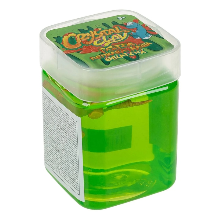 Jucarie Gelatina Slime Crystal Verde cu Dinozaur 250g