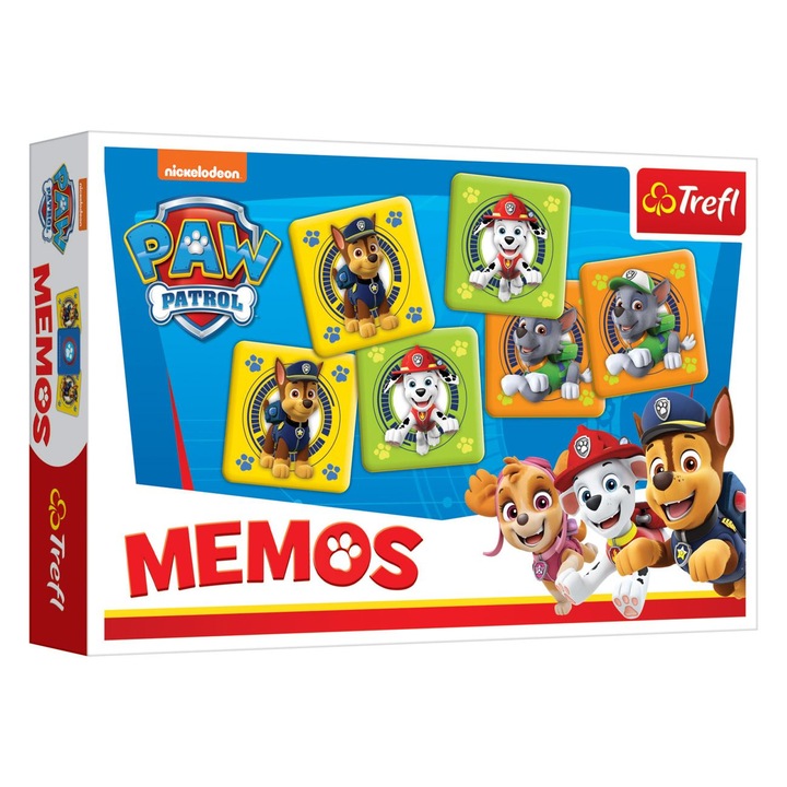 Настолна игра за памет с карти Trefl, Paw Patrol, 30 части, Картон, Многоцветен