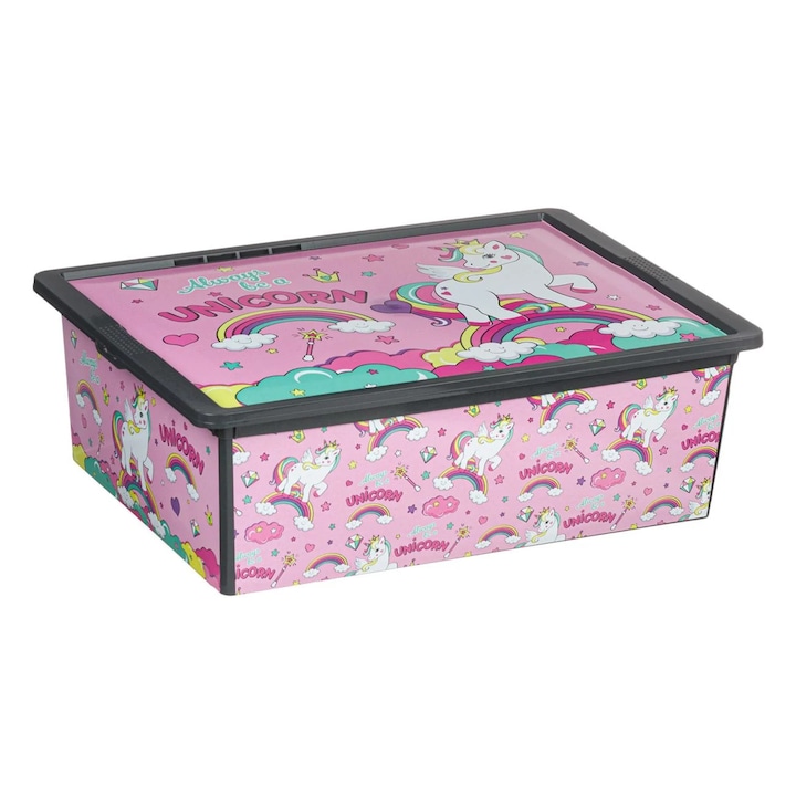 Кутия за играчки с капак Еднорог 25л