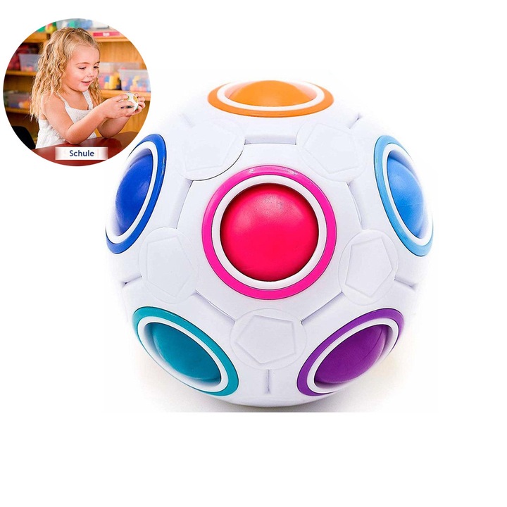 Minge Puzzle Magic Rainbow, joc de abilitati, ecologic, 7cm