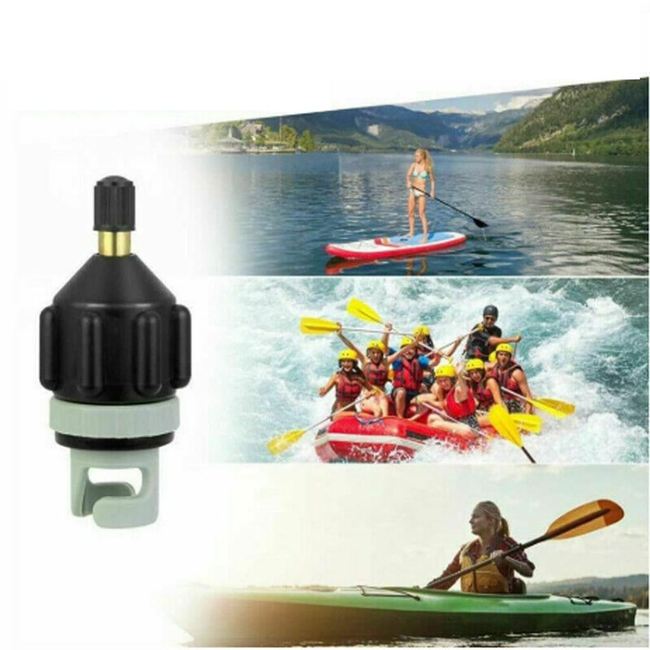 Pumpaszelep adapter kajakhoz és paddleboardhoz, műanyag és ötvözet, kompakt