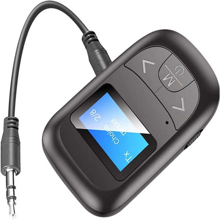 Transmitator si receptor Bluetooth 5.3 AMRINUGL, conectare duala, design compact, portabil