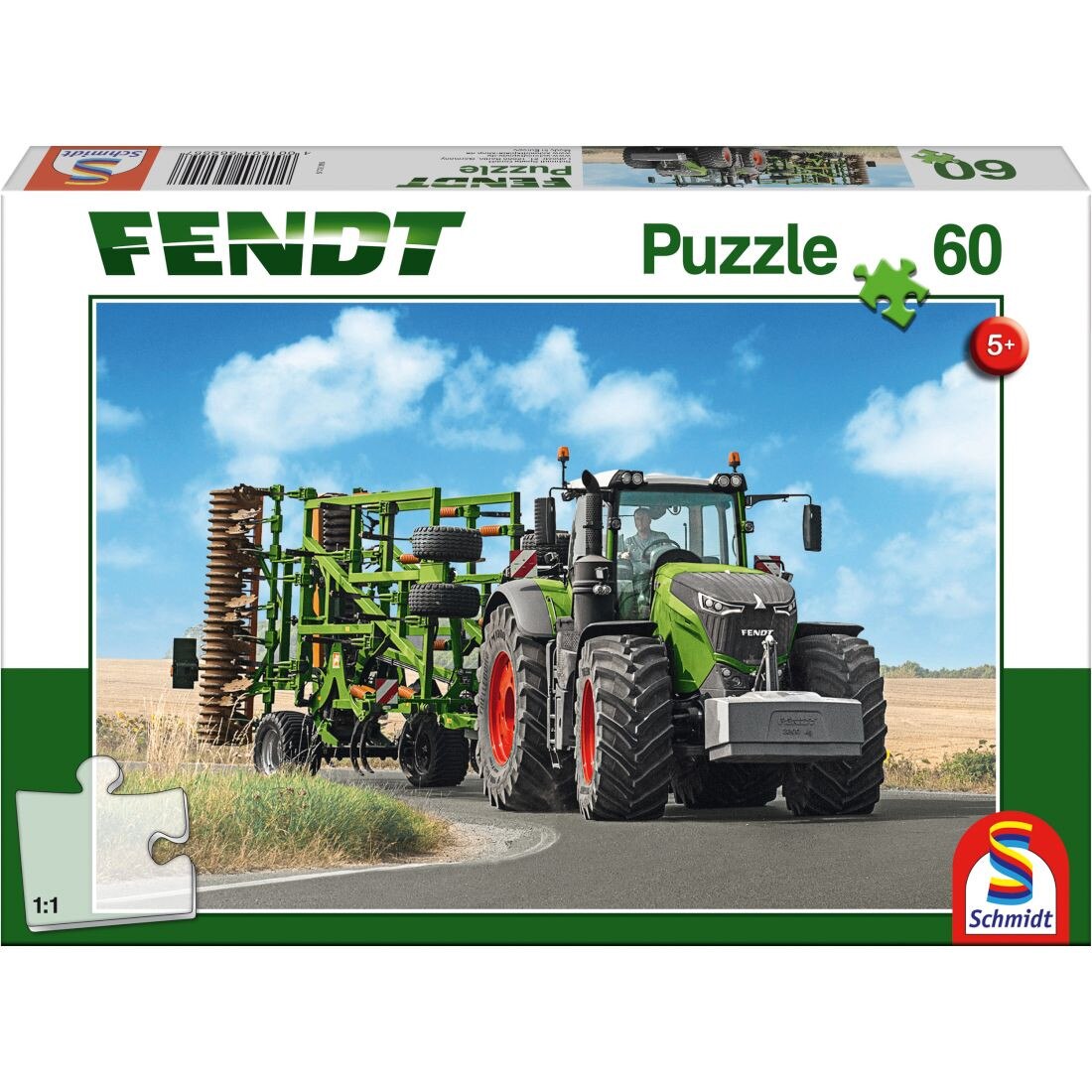 Puzzle Schmidt pentru copii 60 piese Fendt: Fendt 1050, Motocultor Amazone Cenius