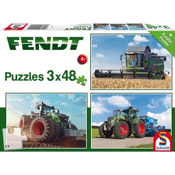 Set de 3 puzzleuri Schmidt pentru copii 3×48 piese Fendt: Combina agricola - Fendt Vario Set de 3 puzzleuri Schmidt pentru copii 3×48 piese Fendt: Combina agricola - Fendt Vario