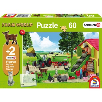 Puzzle Schmidt pentru copii 60 piese Schleich: Adunarea fanului le ferma Puzzle Schmidt pentru copii 60 piese Schleich: Adunarea fanului le ferma