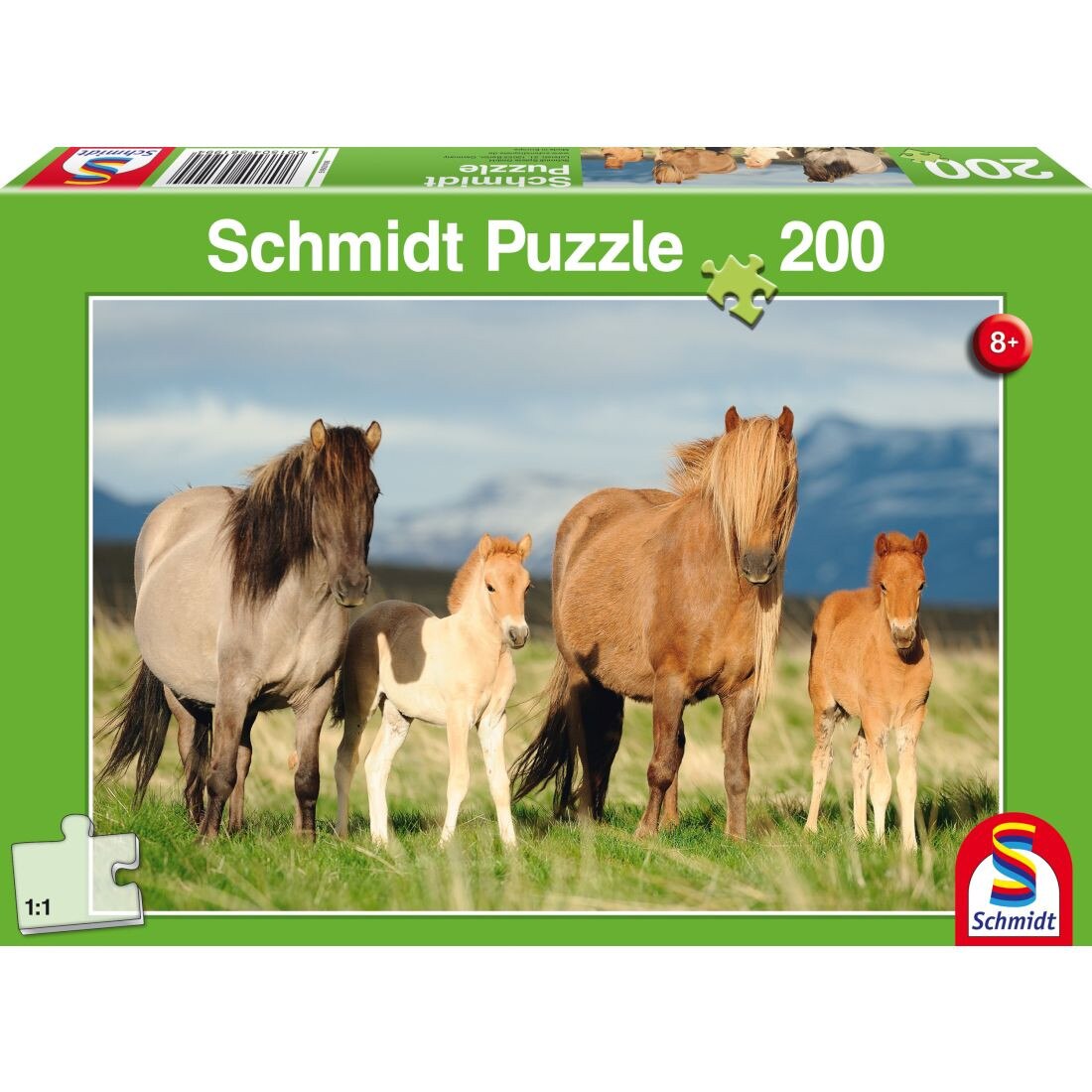 Puzzle Schmidt pentru copii 200 piese: Familie de cai